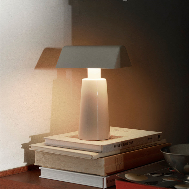 Pyramid Cylinder Lamp Milk Gray White USB Lighting - Tophatter Daily Deals