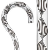 Obsidian Helix Cane: Sophisticated Black Twists, Clear Shaft Clear Lucite Walking Canes - Tophatter Daily Deals
