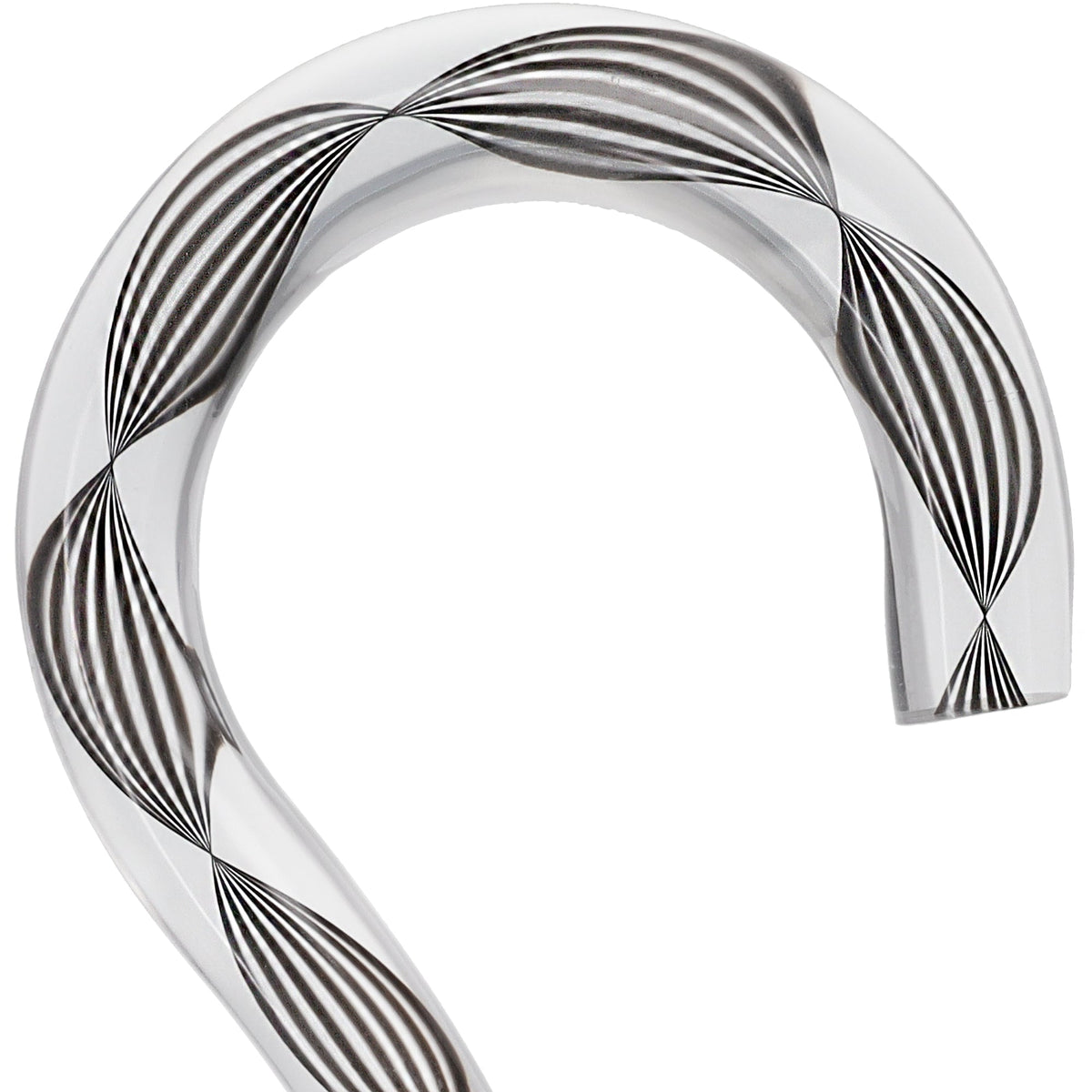 Obsidian Helix Cane: Sophisticated Black Twists, Clear Shaft Clear Lucite Walking Canes - Tophatter Daily Deals