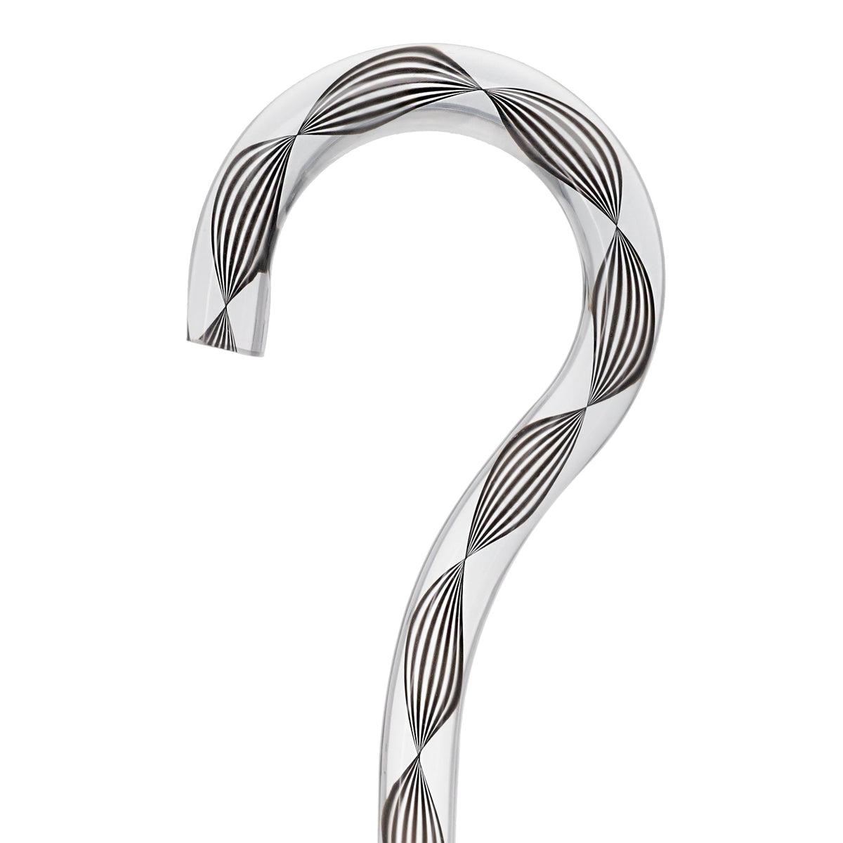 Obsidian Helix Cane: Sophisticated Black Twists, Clear Shaft Clear Lucite Walking Canes - Tophatter Daily Deals