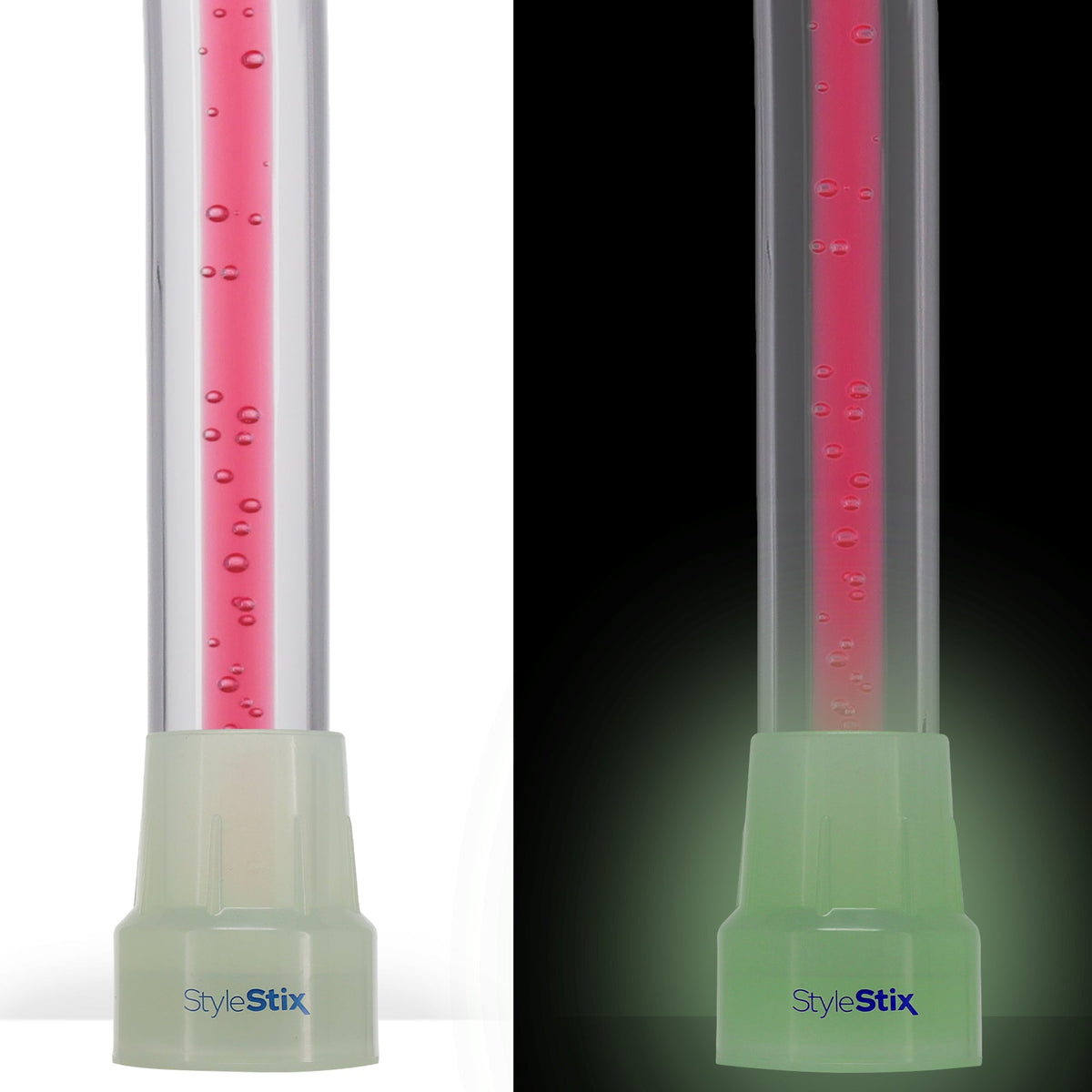 Blushing Rose Streak w/ Floating Bubbles in Clear Shaft Clear Lucite Walking Canes - Tophatter Daily Deals