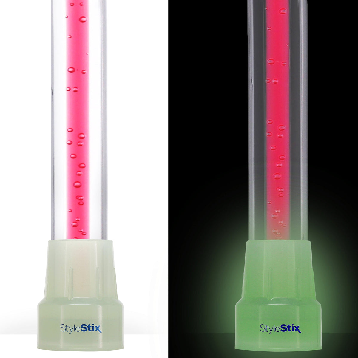 Blushing Rose Streak w/ Floating Bubbles in Clear Shaft Clear Lucite Walking Canes - Tophatter Daily Deals