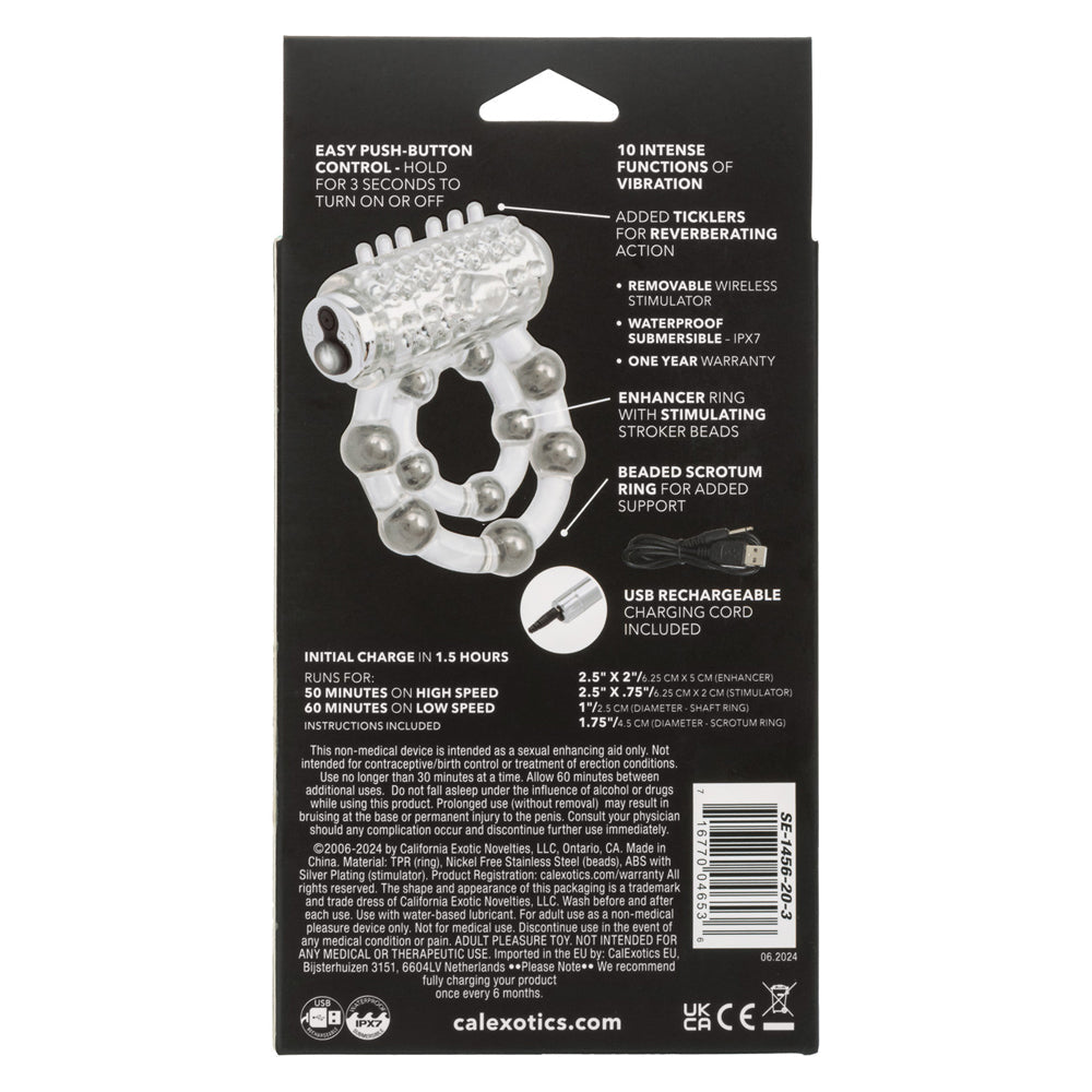 Maximus Waterproof Enhancement Ring with 10 Stroker Beads – Cock Ring > Cock Ring > Single - Tophatter Daily Deals