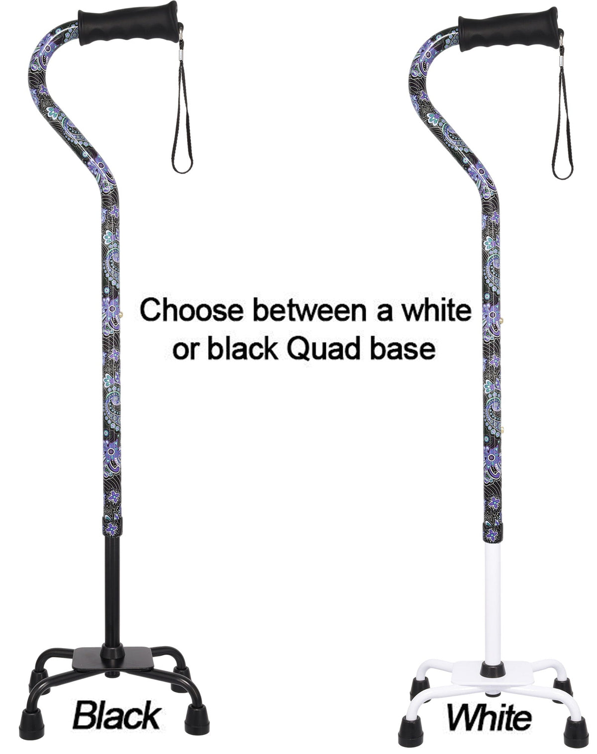 Purple Majesty Aluminum Convertible Quad Base Walking Cane - Adjustable Shaft Quad Base Canes - Tophatter Daily Deals