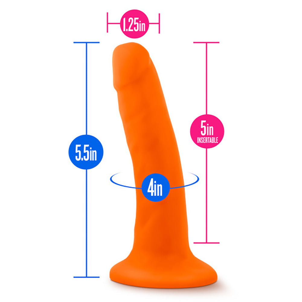 Neo Dual Density Cock 6 Inch Neon Orange Vibrator > Dildos > Realistic Dildos - Tophatter Daily Deals