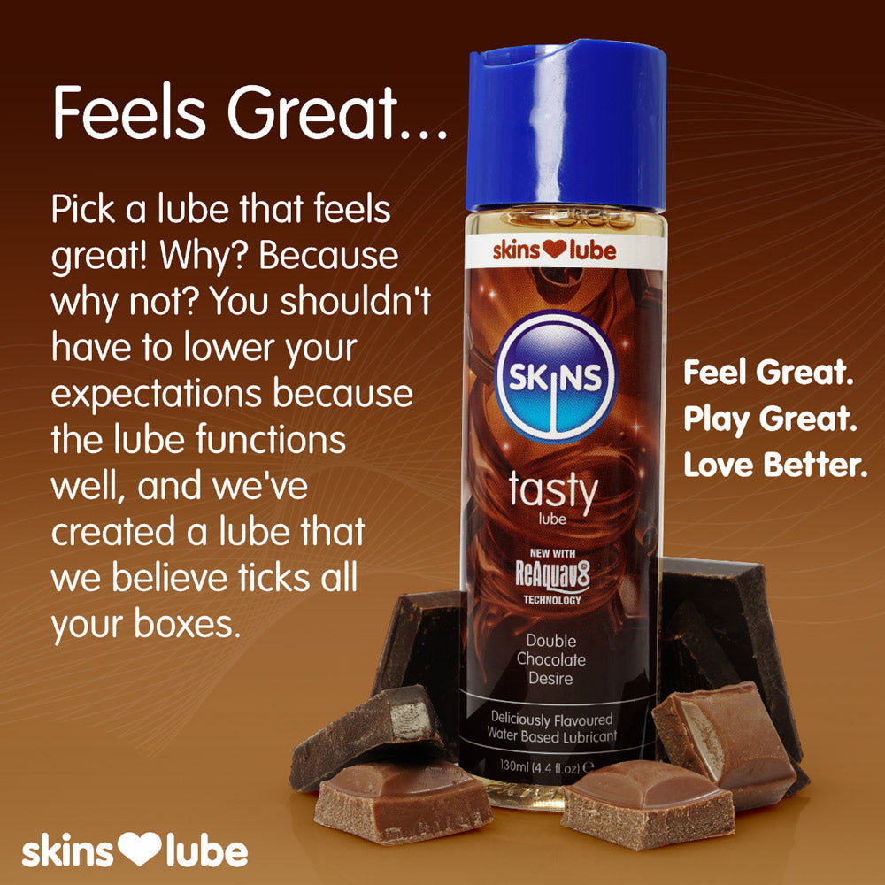 Skins Double Chocolate Desire (130ml) – Water-Based Lubricant > Lube > Flavoured - Tophatter Daily Deals