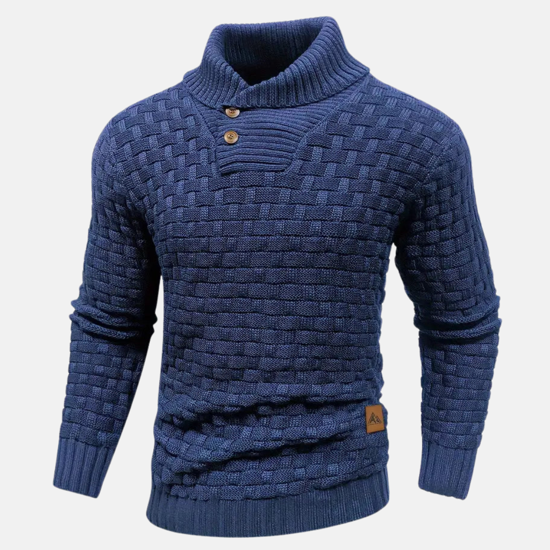 Soft Men's Knit Sweater - Shawl Collar, Knit, Casual Blue - Tophatter Daily Deals