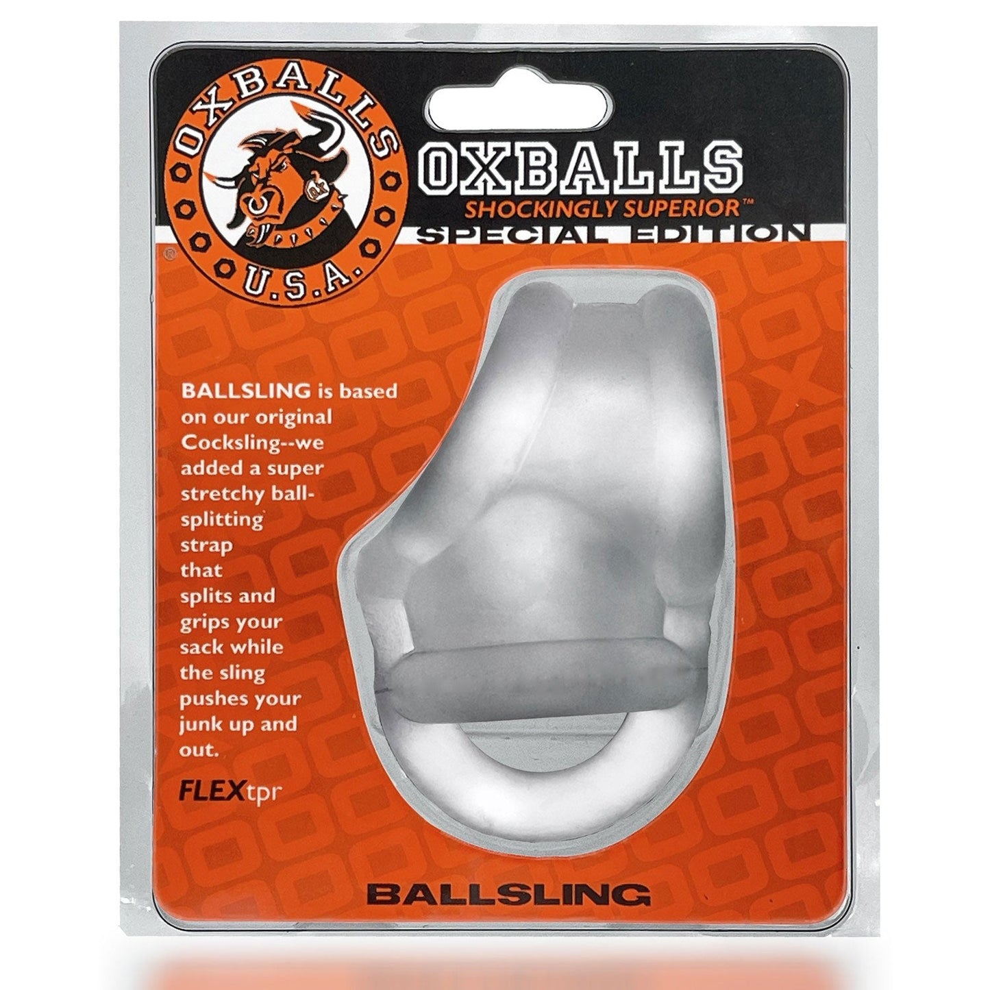 Ballsling Ball Split Sling (Clear Ice) – Limited Edition Cocksling > Cock Ring > Sling - Tophatter Daily Deals