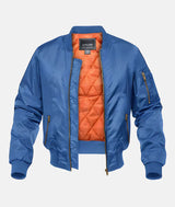 Waterproof Mens Bomber Jacket - Pilot Style, Nylon, Winter Blue - Tophatter Daily Deals