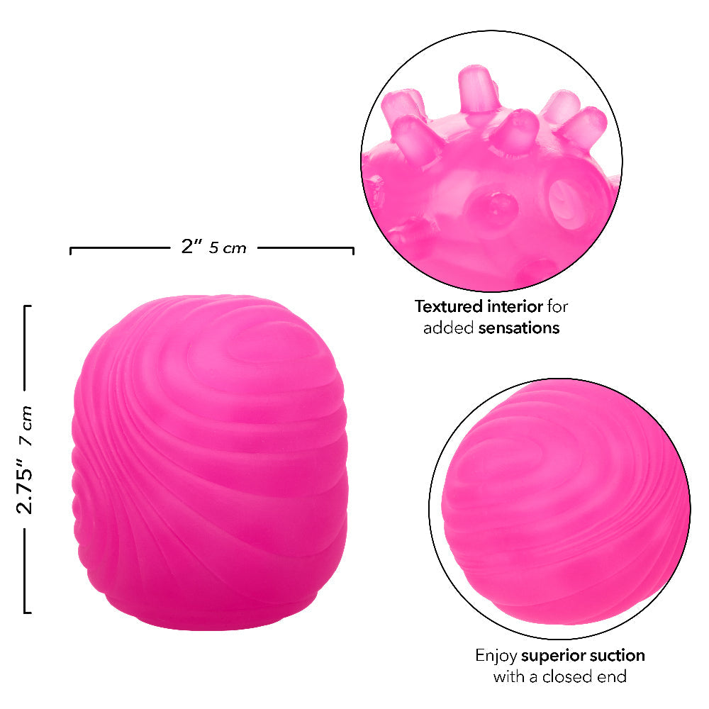 Pop Sock Textured Pink Soft Tight Stretchy Reversible Masturbator with Dual Sensations and Suction Closure > Sex Toys For Men > Masturbators Cup - Tophatter Daily Deals
