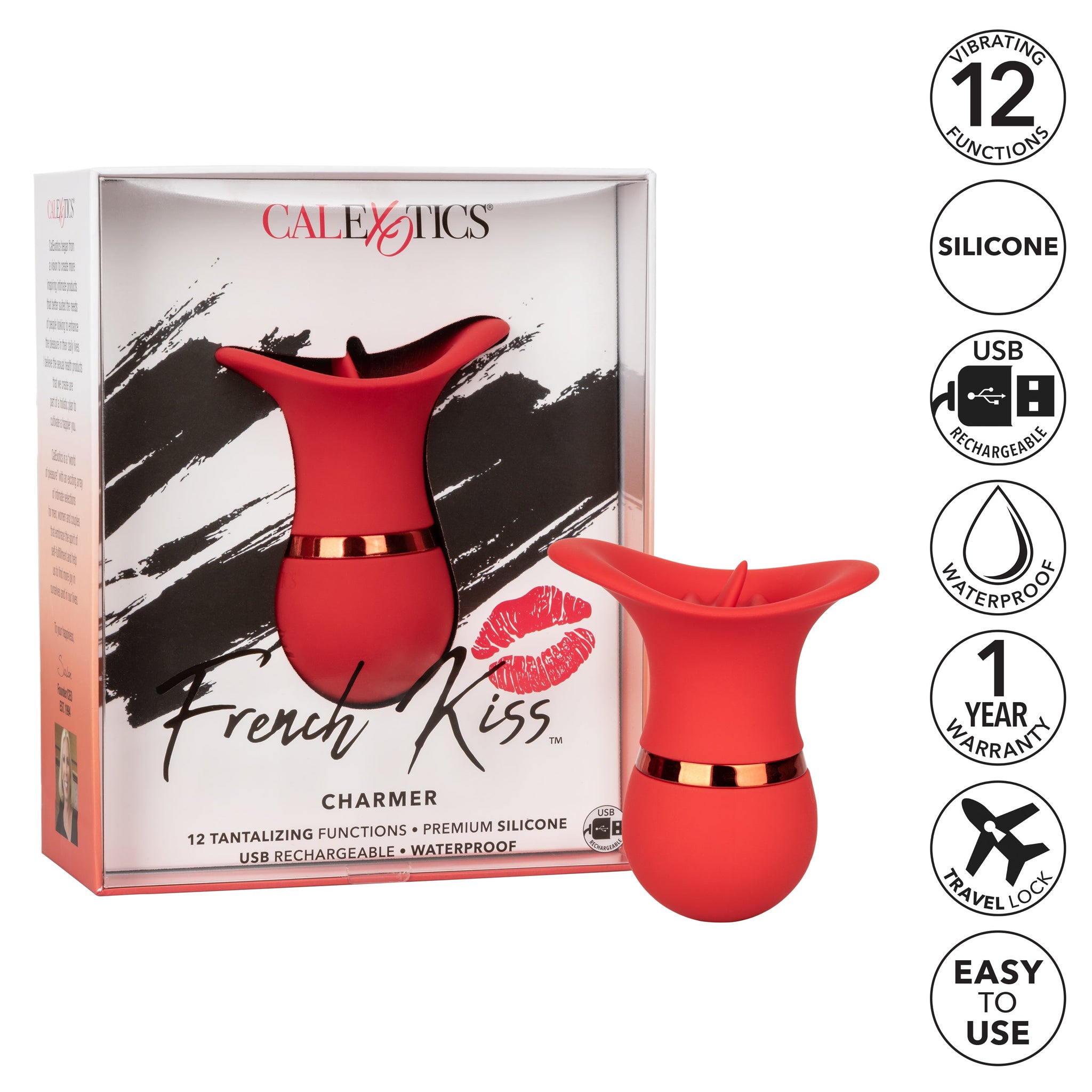Tantalize French Kiss Charmer – Compact Flickering Tongue Teaser Vibrator > Vibrators > Ladies > Clitoral Vibrators and Stimulators - Tophatter Daily Deals