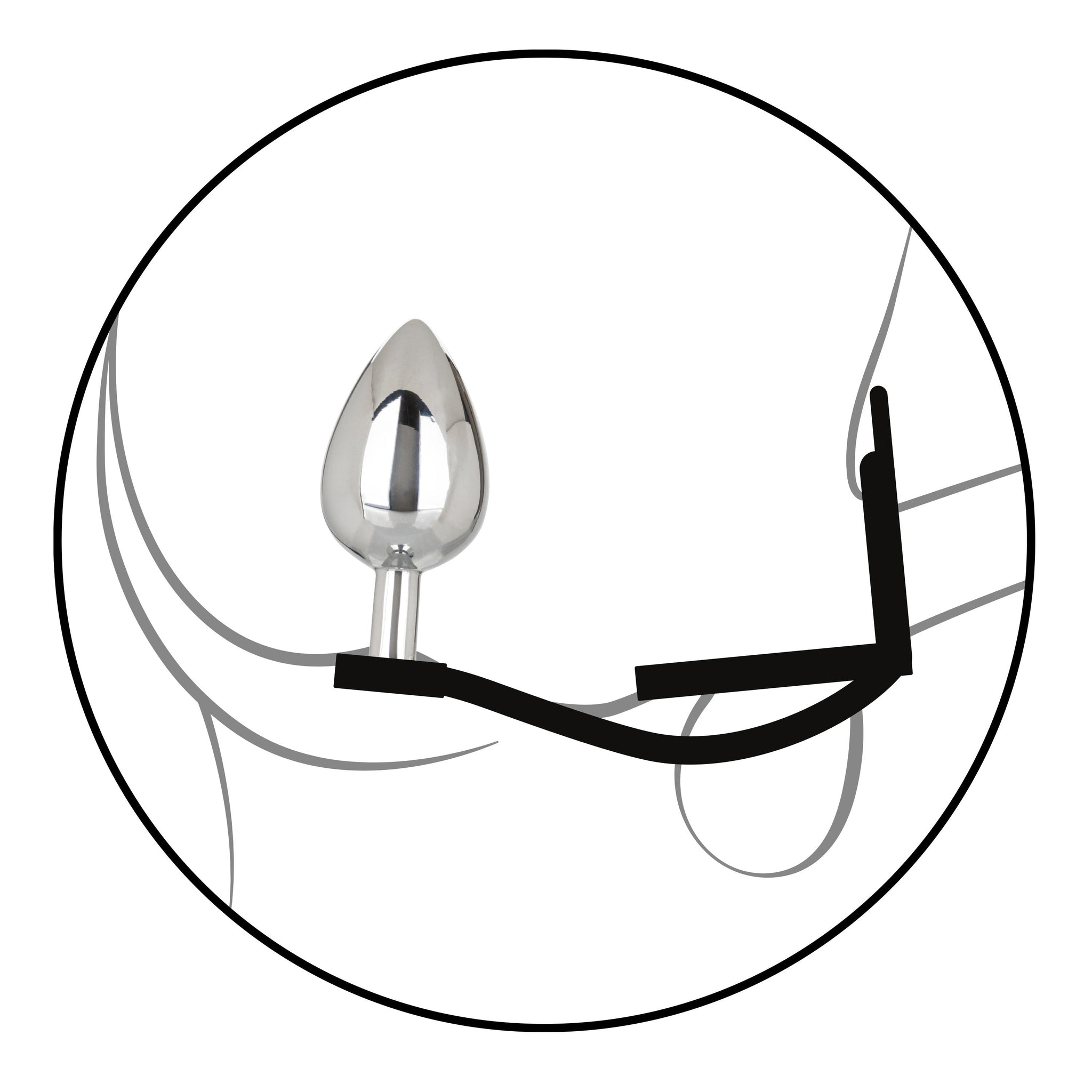 Star Fucker XL Teardrop Plug Black Silicone and Silver Metal Dual Enhancer with Sparkling Gem Accent > Anal Range > Prostate Plugs - Tophatter Daily Deals