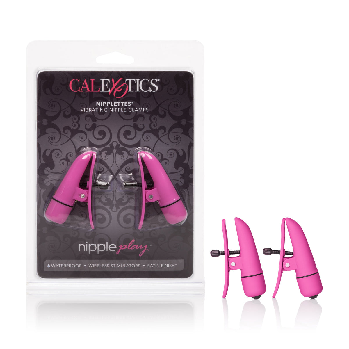 Nipple Play Nipplettes Vibrating Adjustable Nipple Clamps Pink 2.75 Inch Waterproof > Sex Toys > Nipple Suckers - Tophatter Daily Deals