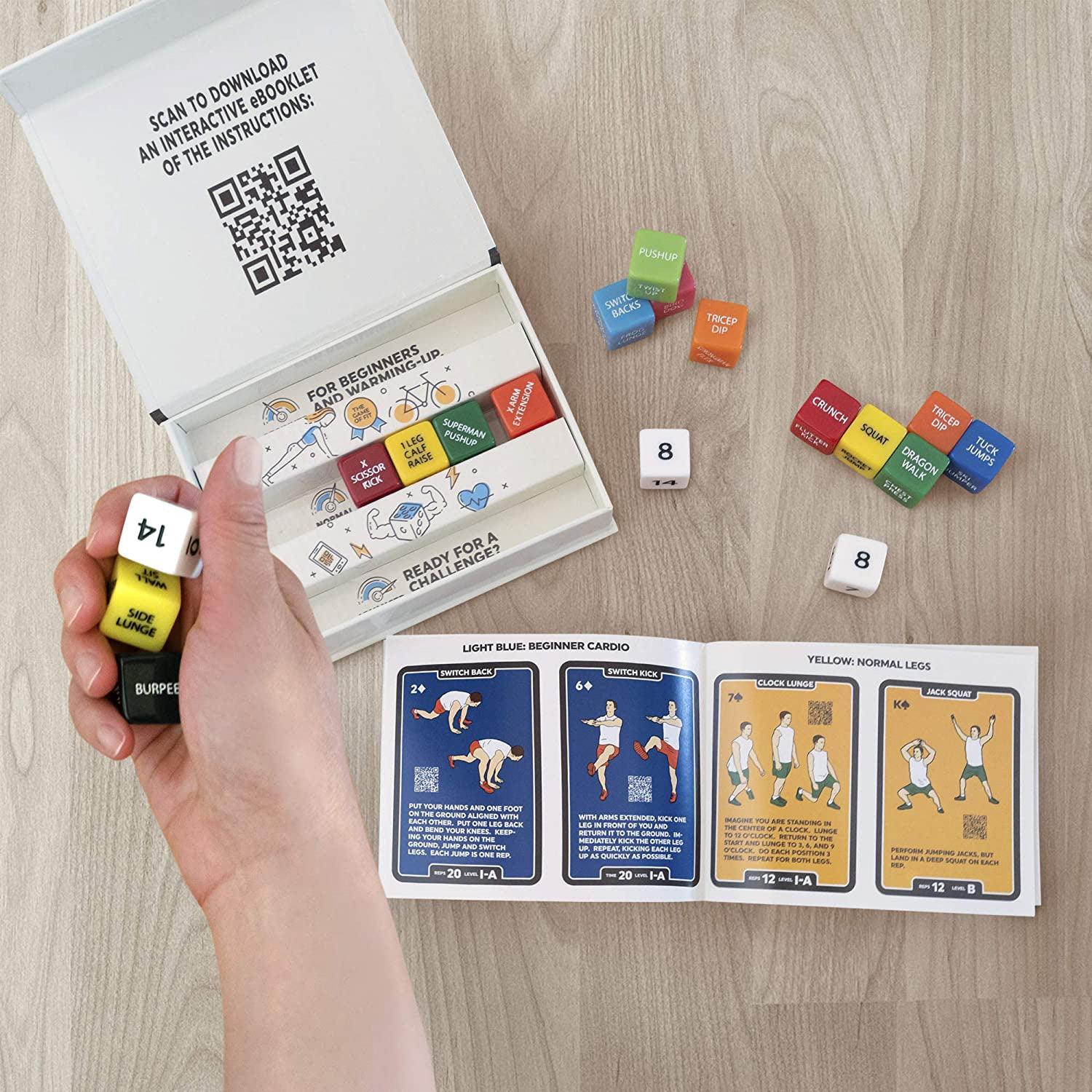 Quick Sweat Fitness Dice - Stack 52 Quick Sweat Fitness Dice. Bodyweight Exercise Workout Game. Designed by a Military Fitness Expert Fitness - Tophatter Daily Deals