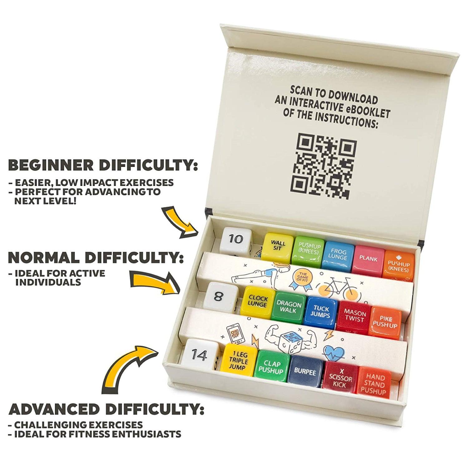 Quick Sweat Fitness Dice - Stack 52 Quick Sweat Fitness Dice. Bodyweight Exercise Workout Game. Designed by a Military Fitness Expert Fitness - Tophatter Daily Deals