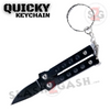 Quicky Keychain Butterfly Knife Mini Novelty Balisong - 9 colors Black - Black Blade (Screws) Knife-Balisong - Tophatter Daily Deals