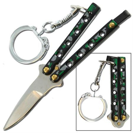 Quicky Keychain Butterfly Knife Mini Novelty Balisong - 9 colors Camo Knife-Balisong - Tophatter Daily Deals