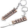 Quicky Keychain Butterfly Knife Mini Novelty Balisong - 9 colors Copper Knife-Balisong - Tophatter Daily Deals