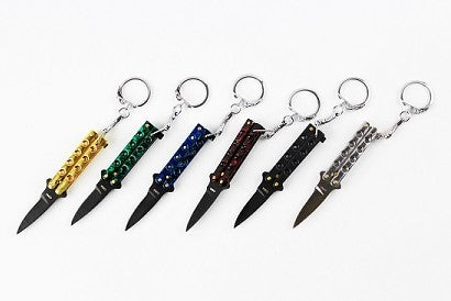 Quicky Keychain Butterfly Knife Mini Novelty Balisong - 9 colors Black Blade Knife-Balisong - Tophatter Daily Deals