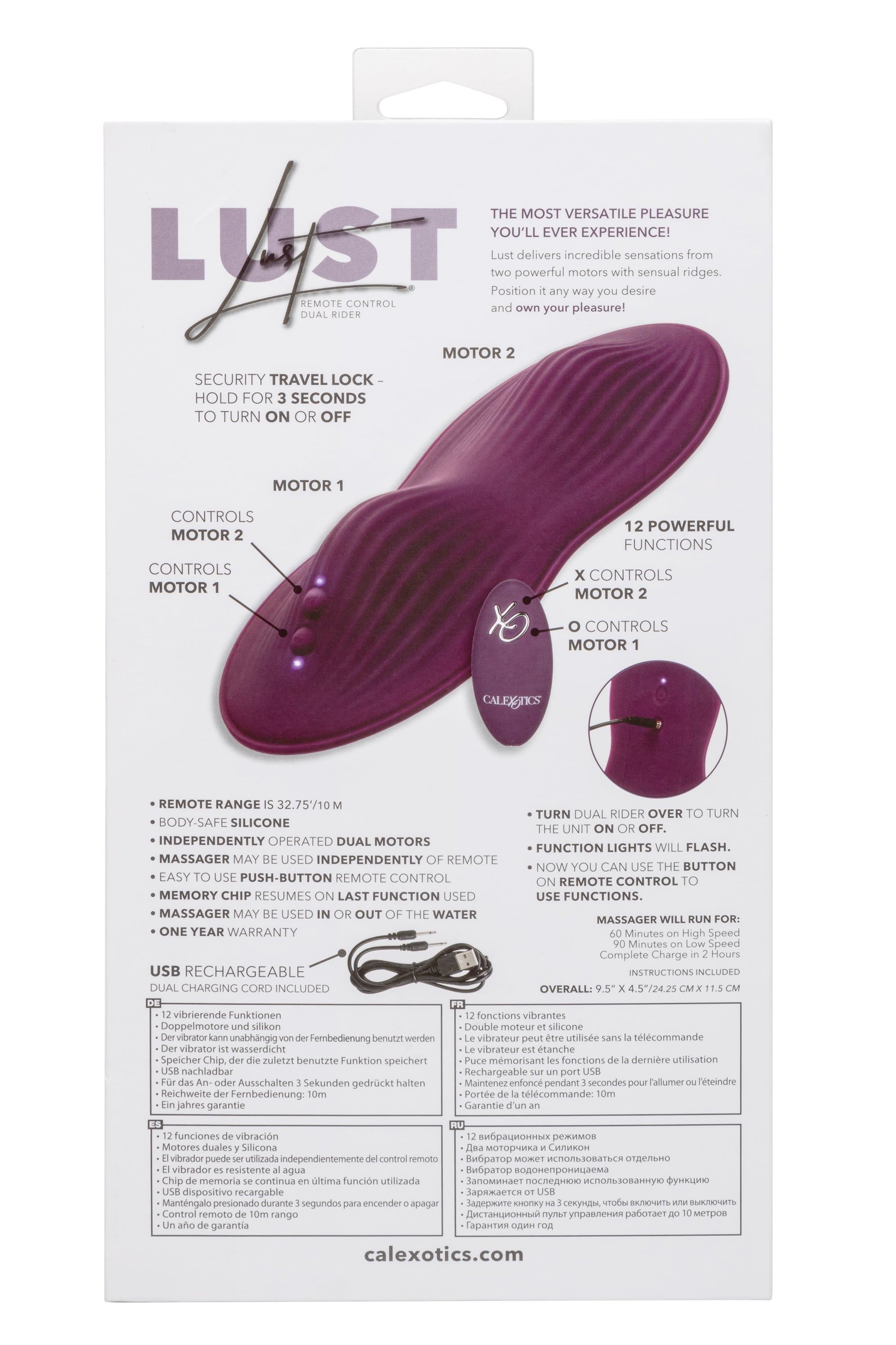 CalExotics Lust Remote Control Dual Rider (Purple) – Waterproof Silicone Massager with Dual Motors > Sex Toys > Couples Toys - Tophatter Daily Deals