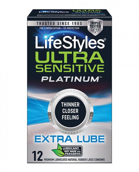 Lifestyles Ultra Sensitive Platinum Extra Lube 12 Pk - Tophatter Daily Deals