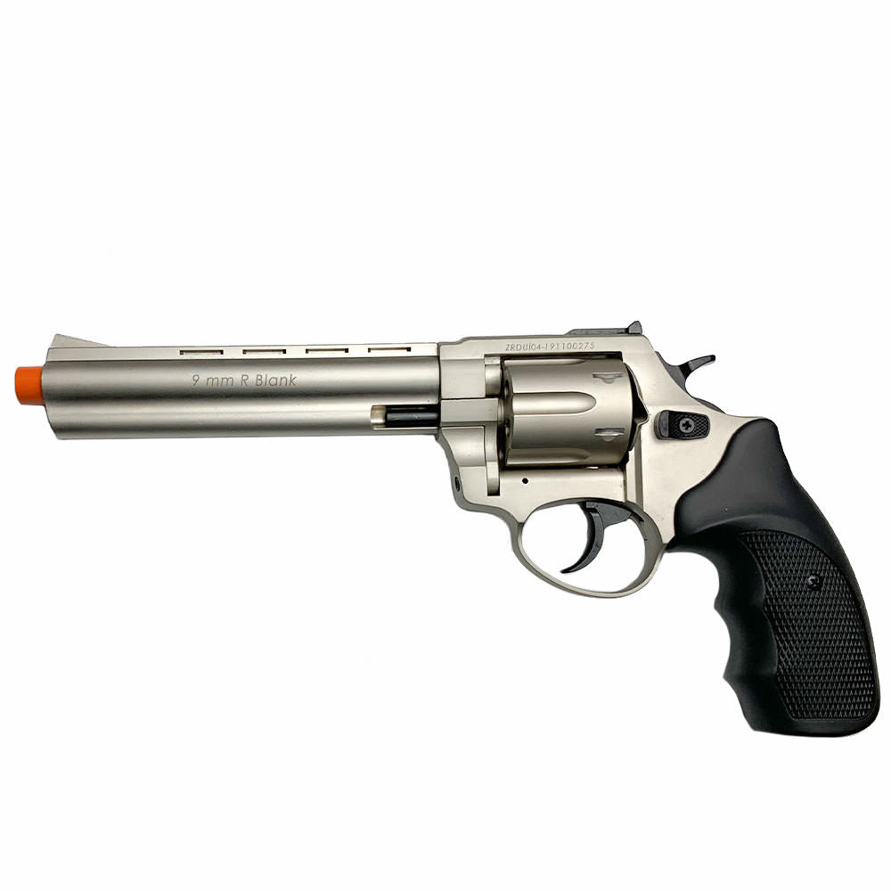 Zoraki R1 6" Barrel - Front Firing Blank Gun Revolver Satin Finish - Tophatter's Inc. Weapons Store Online Collectible Weapons - Tophatter Daily Deals