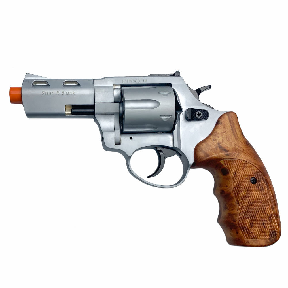Zoraki R2 Silver 3" Barrel - Front Firing Blank Gun Revolver Simulated Wood Grips - Tophatter's Guns'N'Weapons Store Collectible Weapons - Tophatter Daily Deals