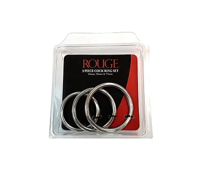 Rouge Stainless Steel 3 Piece Cock Ring Set – Smooth Mirror Polished > Cock Ring > Sets - Tophatter Daily Deals