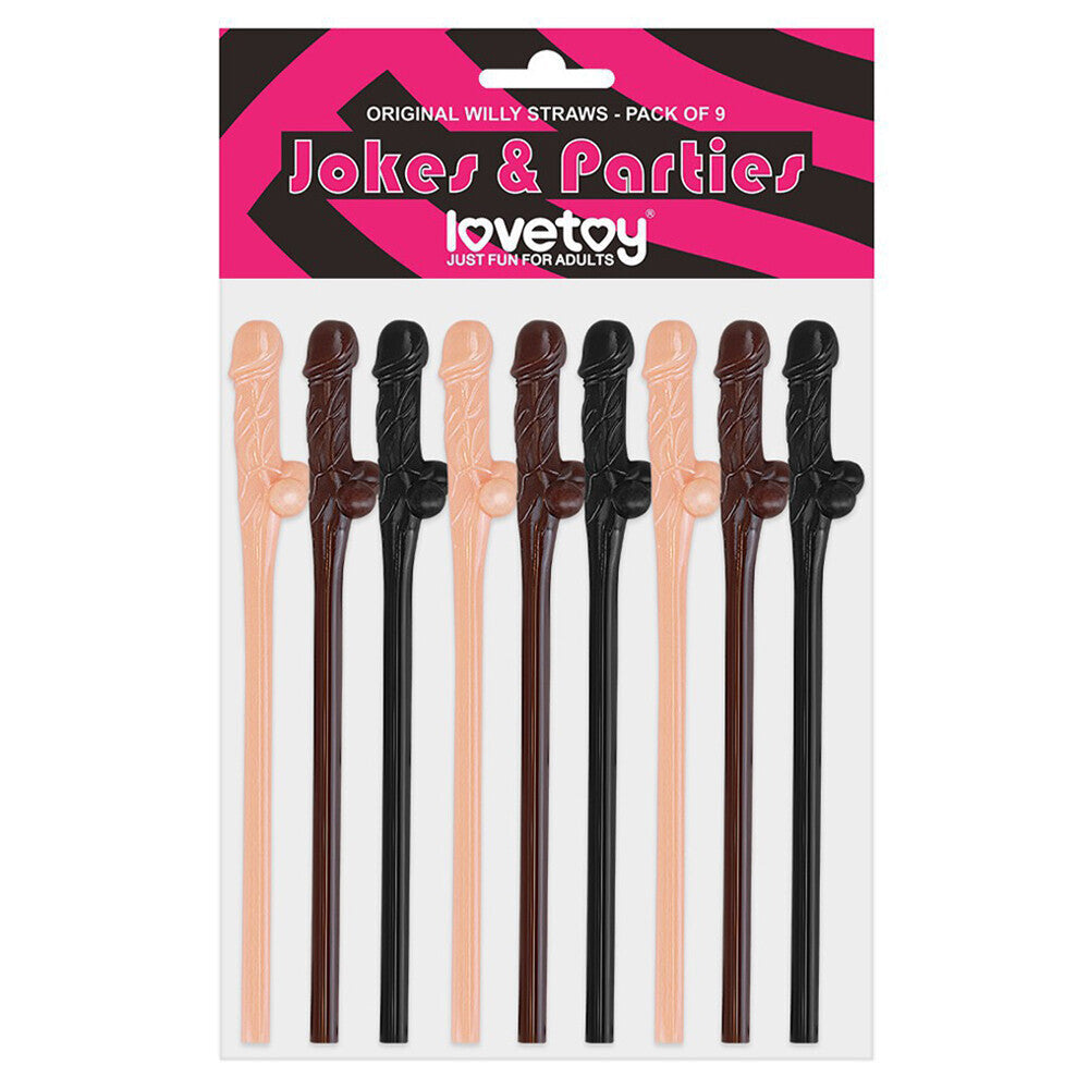 Lovetoy Pack of 9 Willy Straws – Drinking Straws Set > Novelties > Party Supplies - Tophatter Daily Deals