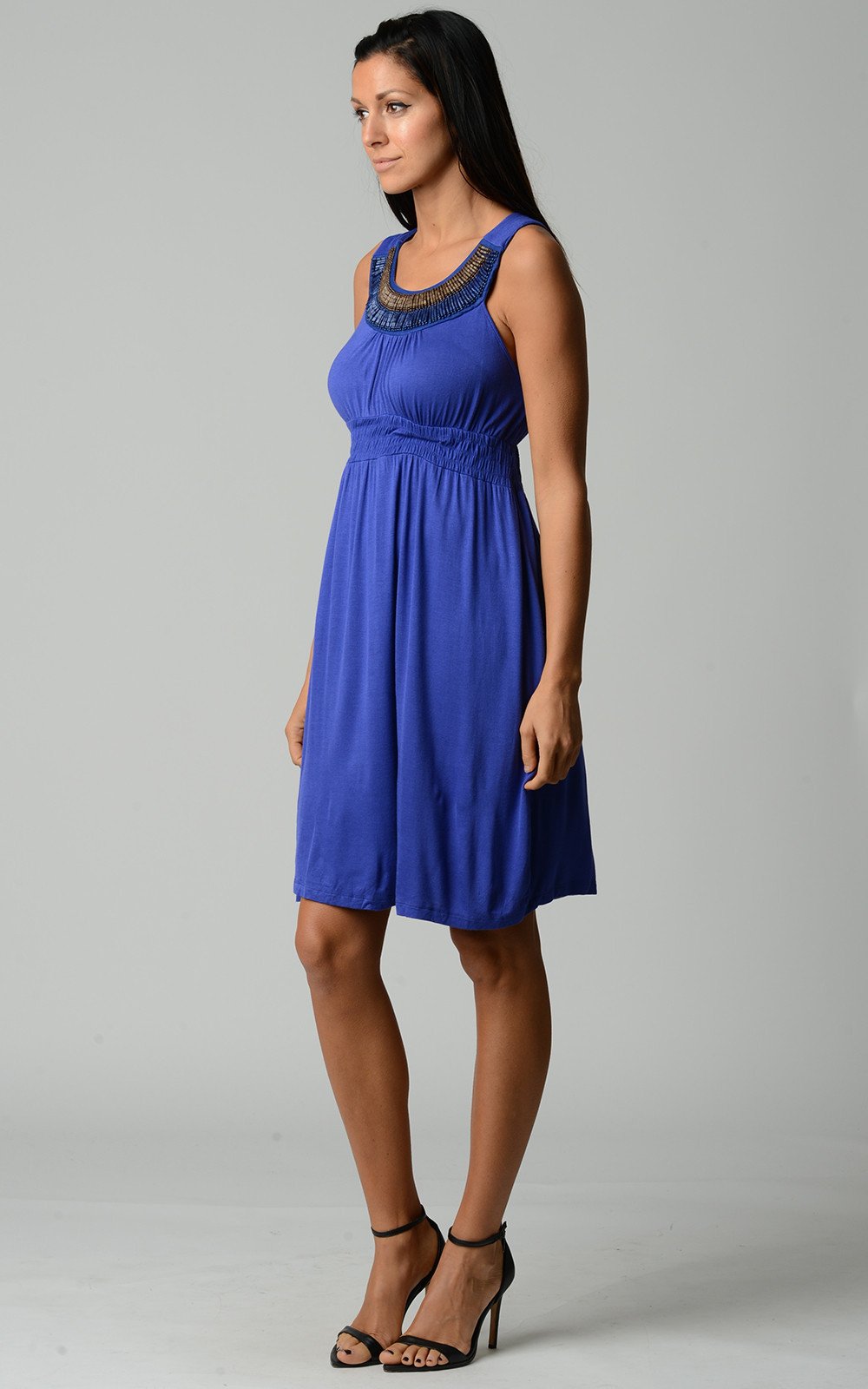 Women's Beaded Neckline Sleeveless Dress Dresses / Midi - Tophatter Daily Deals