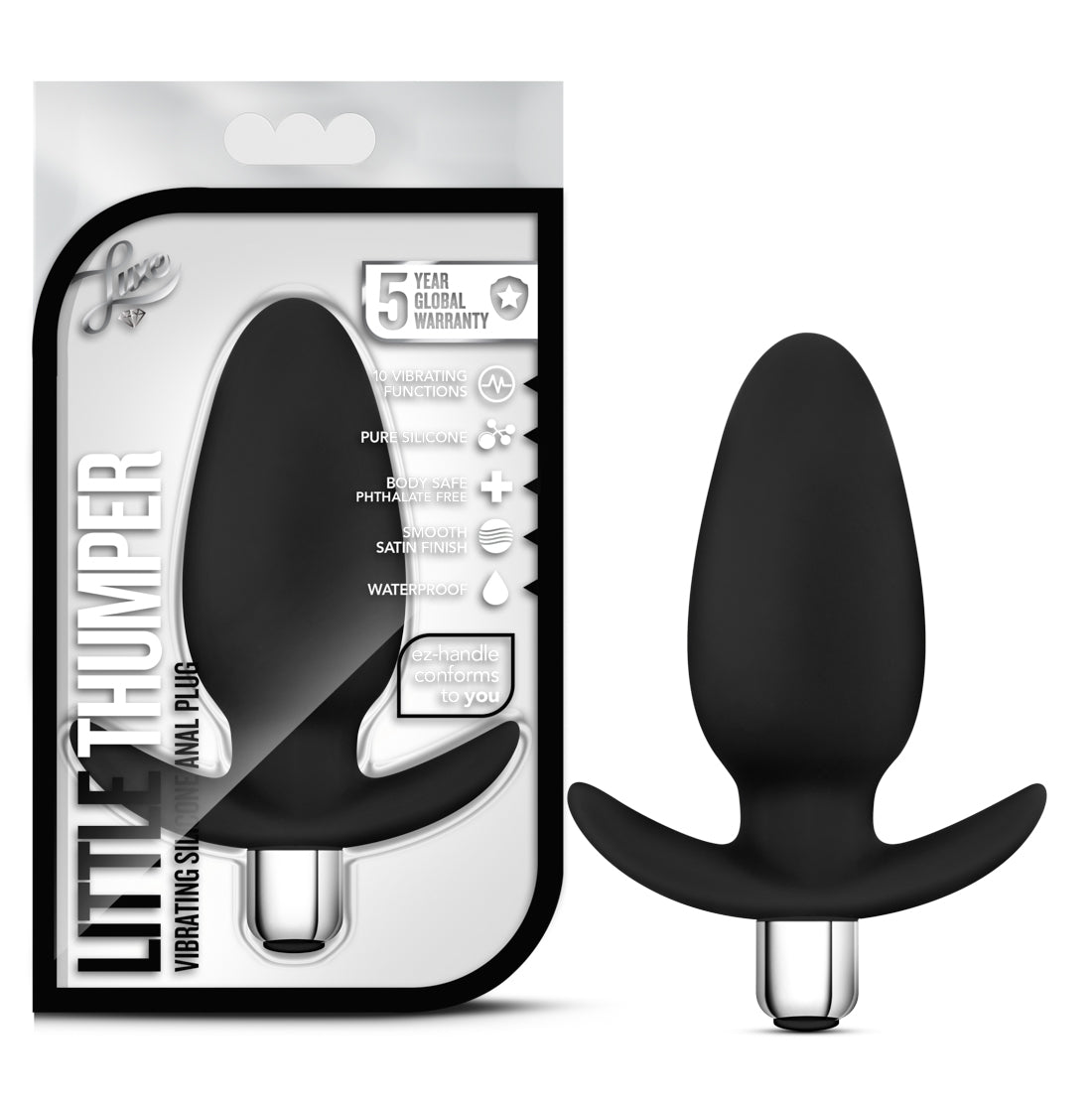 Luxe Little Thumper Black Vibrating Anal Plug 4 Inch > Anal Range > Vibrating Butt Plugs - Tophatter Daily Deals