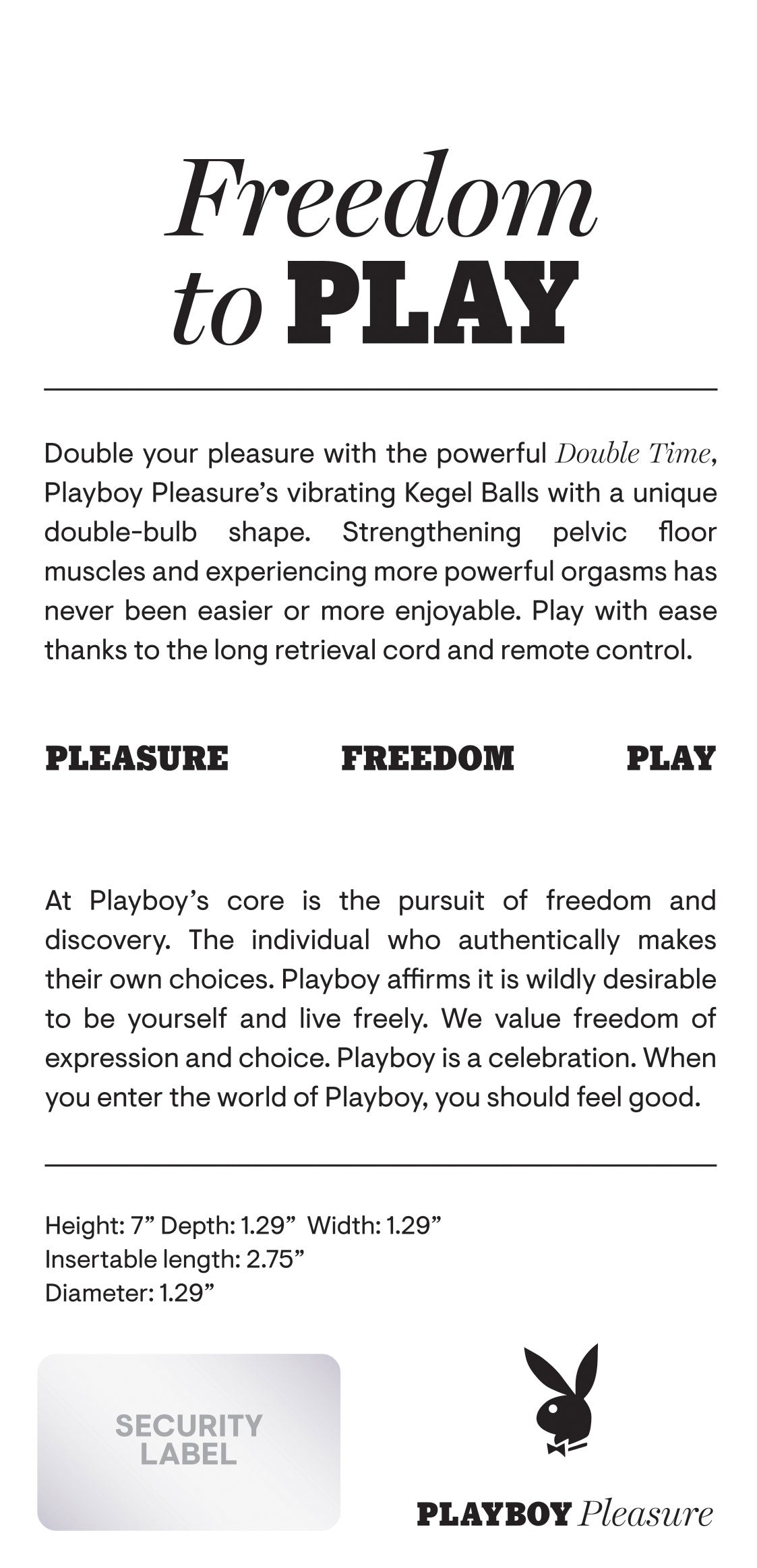 Playboy Pleasure DOUBLE TIME Kegel Balls 17.8cm Length > Sex Toys For Ladies > Kegel Exercise - Tophatter Daily Deals