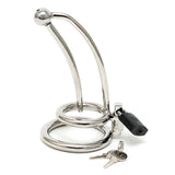Stainless Steel Penis Lock with Curved Urethral Tube – Urethral Stretcher and Cockring > Bondage Gear > Male Chastity - Tophatter Daily Deals