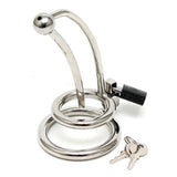 Stainless Steel Penis Lock with Curved Urethral Tube – Urethral Stretcher and Cockring > Bondage Gear > Male Chastity - Tophatter Daily Deals