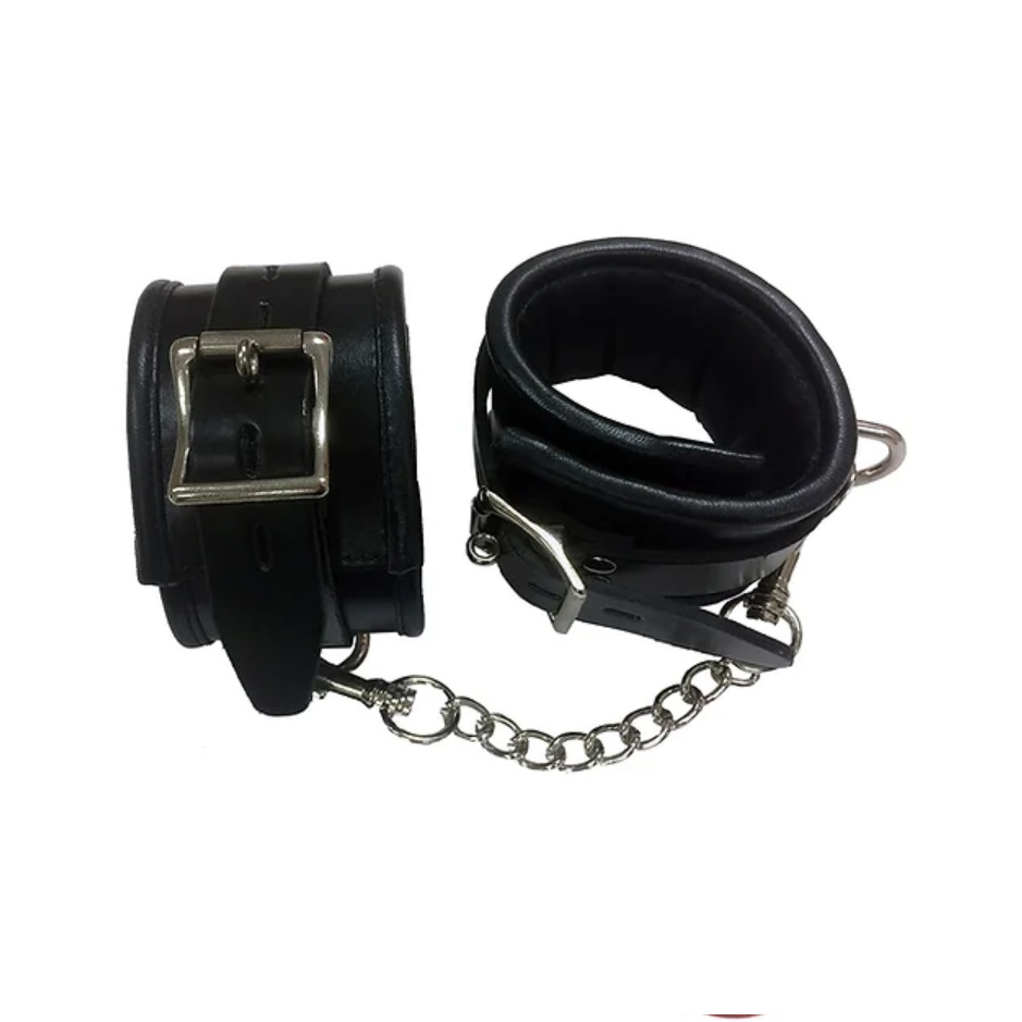 Rouge Leather Ankle Cuffs in Black > Bondage Gear > Restraints - Tophatter Daily Deals