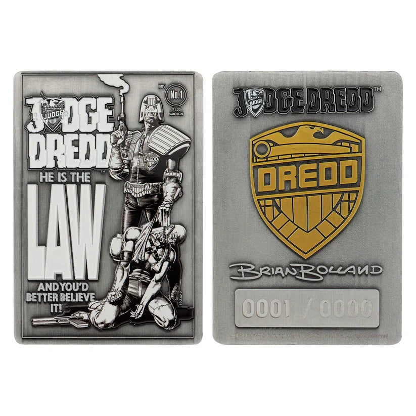 2000 AD - Judge Dredd Comic Book Cover Ingot Replica Coin - Tophatter Daily Deals