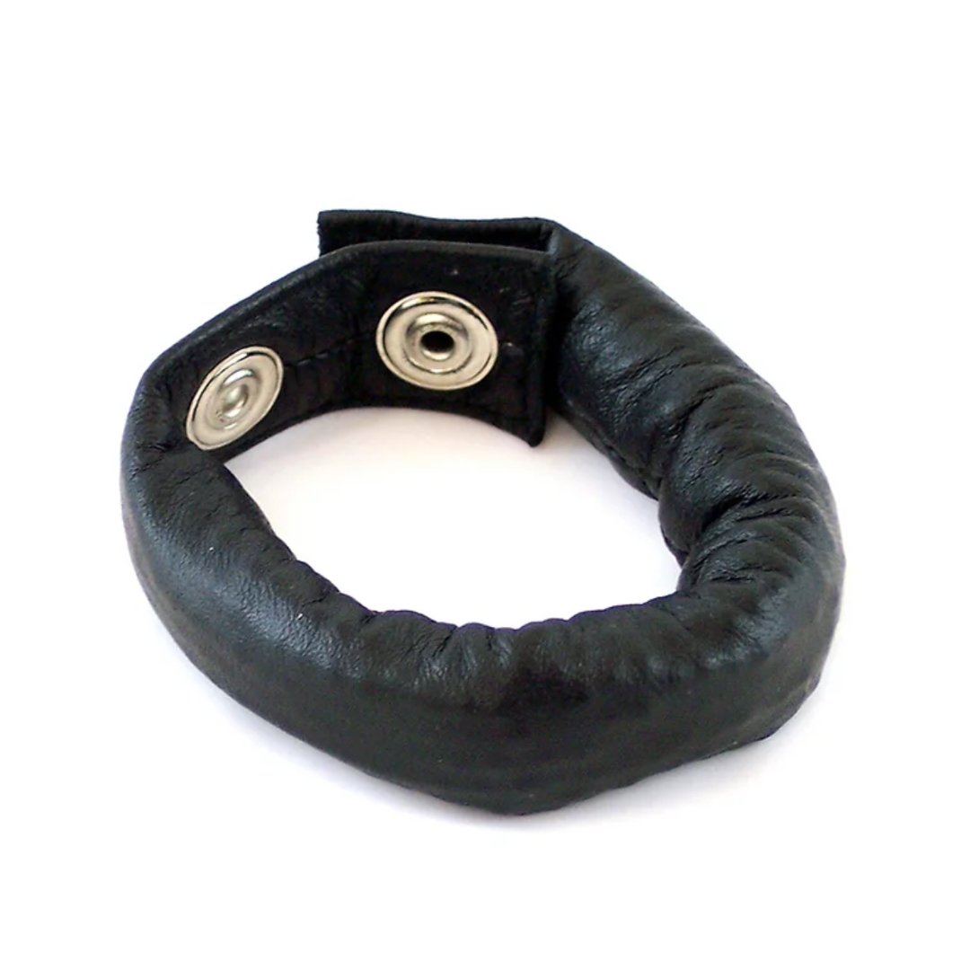 Rouge Leather Weighted Strap Black Adjustable Snap Button Cock Ring Ball Stretcher 125 Grams > Clothes > Mens Leather - Tophatter Daily Deals