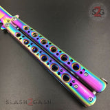 Butterfly Knife TRAINER Dull Balisong w/ Spring Latch - Rainbow Knife-Balisong - Tophatter Daily Deals