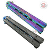Spider Butterfly Knife Rainbow TRAINER Dull Balisong w/ Spring Latch Knife-Balisong - Tophatter Daily Deals