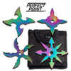 4 Pcs Rainbow Classic Throwing Star Set 2.5 Diameter Anime Knife Collectible Weapons - Tophatter Daily Deals