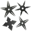 Four Pack Ninja Throwing Star Set Black Manga Shuriken Knife Collectible Weapons - Tophatter Daily Deals