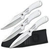 3 Piece 8" Silver Stainless Steel Throwing Knives with Spider Graphic - TOPHATTER'S ARMORY DEALS Collectible Weapons - Tophatter Daily Deals