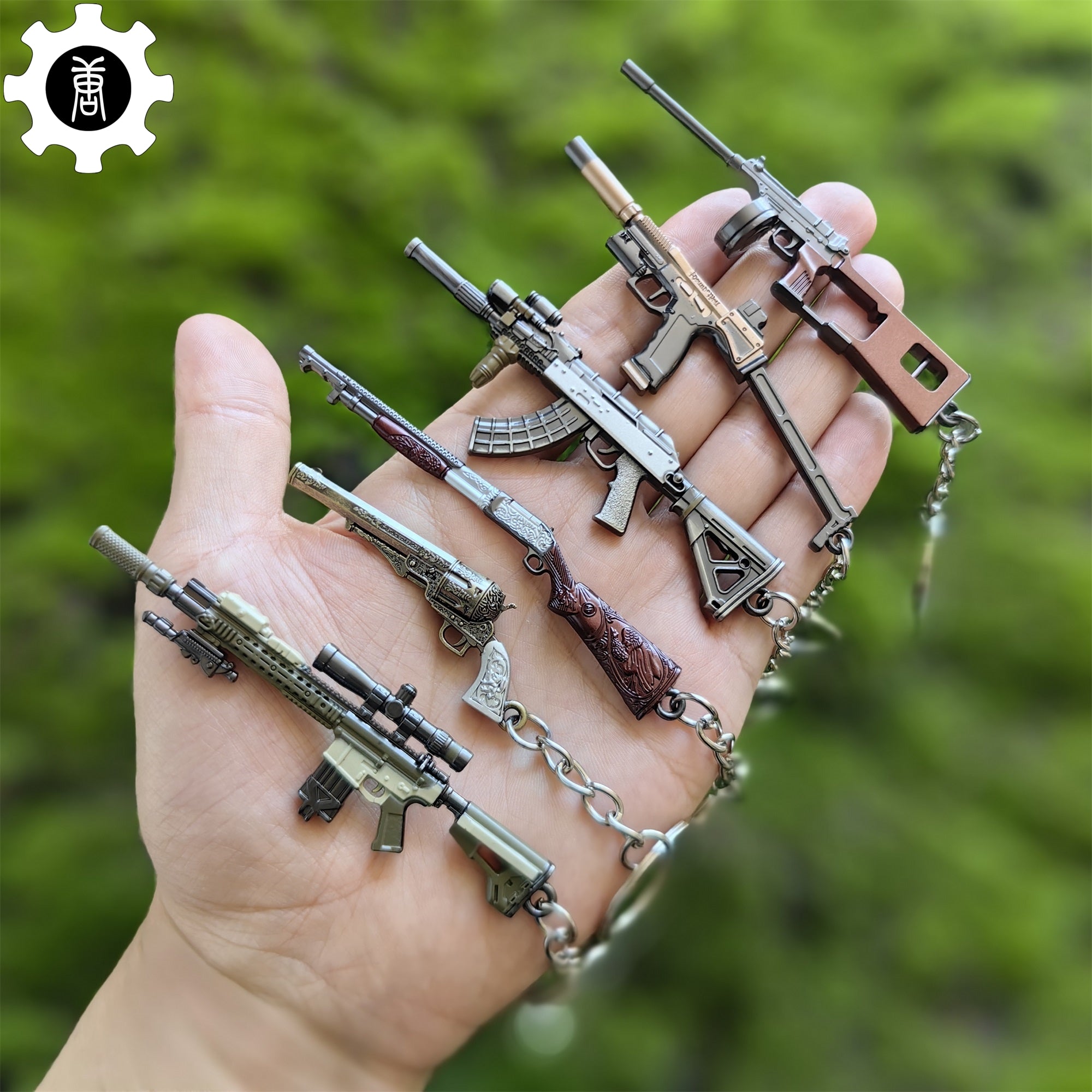 RE8 Metal Mini Gun Keychain 6 In 1 Pack 6 In 1 pack - Tophatter Daily Deals