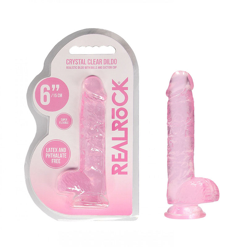 RealRock 6 Inch Crystal Clear Dildo with Suction Cup > Dildos > Realistic Dildos - Tophatter Daily Deals