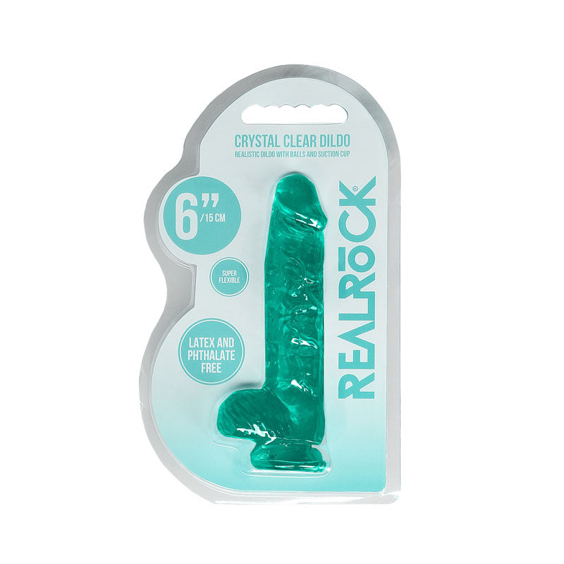 Realrock Crystal Clear 6 Inch Realistic Dildo with Balls – Suction Cup Dildo > Dildos > Realistic Dildos - Tophatter Daily Deals