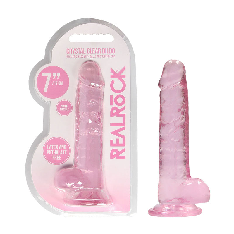 REALROCK Crystal Clear (Transparent) – 7 Inch Realistic Dildo With Balls > Dildos > Realistic Dildos - Tophatter Daily Deals