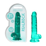 REALROCK Crystal Clear 7 Inch Realistic Dildo with Balls – Body-Safe Dildo > Dildos > Realistic Dildos - Tophatter Daily Deals