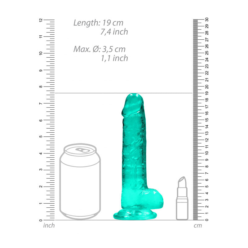 REALROCK Crystal Clear 7 Inch Realistic Dildo with Balls – Body-Safe Dildo > Dildos > Realistic Dildos - Tophatter Daily Deals