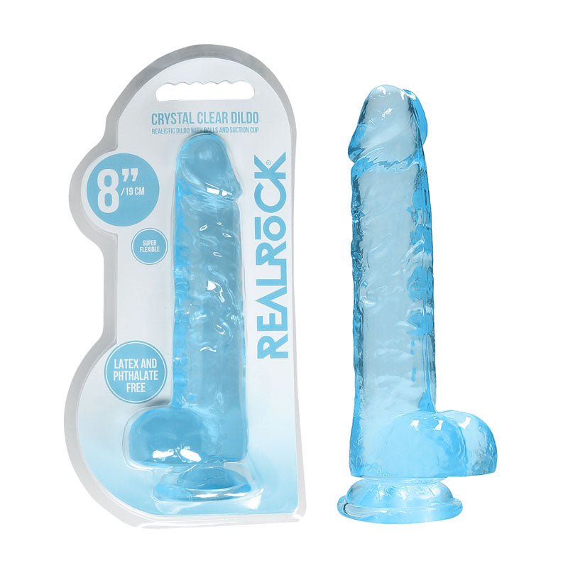 REALROCK 8'' Realistic Dildo With Balls - 20.3 cm Dong in Blue > Dildos > Realistic Dildos - Tophatter Daily Deals