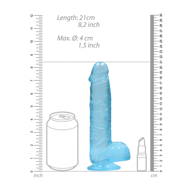 REALROCK 8'' Realistic Dildo With Balls - 20.3 cm Dong in Blue > Dildos > Realistic Dildos - Tophatter Daily Deals
